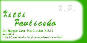 kitti pavlicsko business card